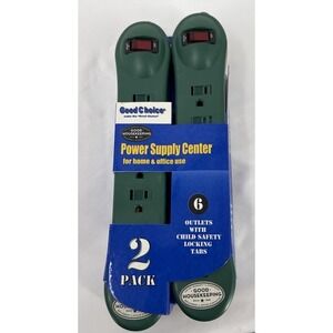 NEW Two Power Strips 6 Outlets Per Strip 2' power Cord.